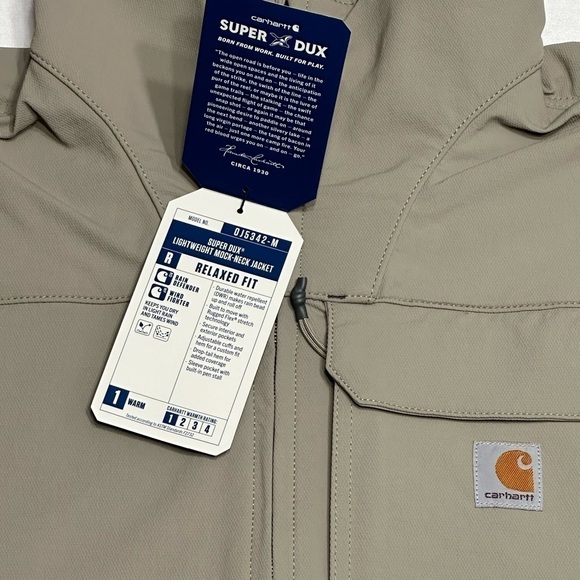 Carhartt Men's Jacket Super Dux Relaxed Fit Mock Neck, Large Tall, Greige - NWT - Picture 7 of 14
